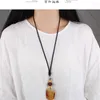 Pendant Necklaces QIANXU National Style Jade Necklace Circle Lucky Jewelry With Chain