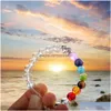 Perline 7 Chakra Bracciale Strandstree Of Life Charm Yoga Natural Stone Healing Ncing Oil Diffuser Bead Braccialetti intrecciati Drop Deliver Dhctw