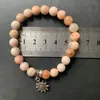 Strand Natural Sunstone Beads Crystal Bracelet Healing Sun Stone Jewelry Мужчины женщины очаровывают медитацию 1 шт.