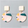 Dangle Lustre Mode Mignon Acrylique Boucles D'oreilles Imprimer Feuilles Ours Animal Géométrique Résine Acétate Pour Les Femmes Drop Delivery Bijoux Dhard