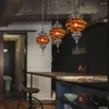 シャンデリア1/7ビッググローブトルコのモザイクシャンデリア天井モロッコリビングルームベッドルームカラフルなガラスランプ照明