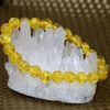 Strand 8mm Synthetic Resin Beeswax Yellow Round Beads Weddings Party Gift Pretty Bracelet For Women Bride Diy Jewelry 7.5inch B2152