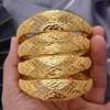 バングル24k 4pcs/lot dubai bangles for women girls gold colorエチオピアの絶妙なブレスレット/バングルトレンディなアフリカのアラブの宝石