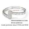 Bangle Sparking Bling 5A CZ Custom Opened Square Cubic Zircon Iced Out Justera armband för män Boy Luxury Geometric Cluster