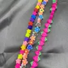 Kedjor 5Strands/Lot -tillverkare Dainty Colorful Flower Heart Soft Polymer Clay Beads Chain Halsbandsmycken