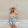 Factory Direct Sales 2023 Spring and Summer New Ripped Casual Denim Shorts High Waist Thin Spot Wholesale