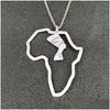 Pendant Necklaces Africa Map Necklace Simple Hollow Portrait Stainless Steel Jewelry Gifts For Men Women Drop Delivery Pendants Dhgxl