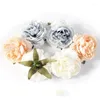 Dekorative Blumen 10 Stück 8 cm Pfingstrose Blütenkopf Seide künstlich groß für Hochzeitsdekoration DIY Kranz gefälschte Wand