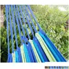 Hammocks Outdoor Portable Hammock Garden Home Dormitory Lazy Chair Sports Travel Cam Swing Chairs Thick Canvas Stripe Hang Bed Doubl Dhva2
