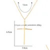 Hänge halsband enkel design korshalsband polering liten liten för kvinnor religiösa smycken gåvor släpp leverans hänge dhf9m