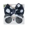 2 pezzi/set orso occhiali da sole per bambini fasce per arco in nylon elastico alto colore montatura rotonda occhiali di protezione solare polarizzati occhiali per bambini