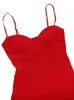 Red Birthday Dress For Women Summer 2022 Fashion Chiffon Nightclub Party Rave Outfits Classy Beachwear Slip Dress