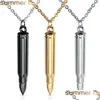 Pendant Necklaces Fashion Punk Necklace Men Steampunk Black Gun Gold Sier Plated Stainless Steel Can Engrave Name Screw Drop Deliver Dhkvw