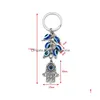 Key Rings Dierschildpad Owl Palm Evil Eyes Keychain Glass Keyring Blue Eye Pendant Ornament Keychains Party Gift Druppel levering Juwelr Dhcon