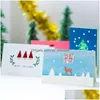 Andra 9 datorer/Pack Christmas Mini Lomo Card Valentines Day Year Hälsning Vykort Birthday Present Mes Cartoon Blessing Cards Drop Delive DH3CA
