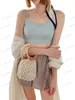 Kvällspåsar 2021 New Woman Girl Fashionable Woven Handbag Beach Style Wood Handtag DrString Bucket Tote Kvinnlig sommarsemesterstil T230526