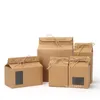 Thee verpakking doos cadeau -wrap kartonnen kraft papier gevouwen voedsel moer container voedsel opslag opslagverpakkingszakken lt482