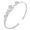 925 srebrne uroki bransoletki Retro vintage nieskończoność elegancka ol płatek śniegu w stylu bransoletki biżuteria bransoletka dla kobiet prezent świąteczny