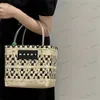 Shopping Bags Luxury design vegetable basket woven MR shopping bag charity show color matching portable beach bag holiday women bag beach bag T230526