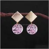 Dangle Lustre Nouvelle Arrivée Fleurs Séchées Boucles D'oreilles Creative Plante Trèfle Boule De Verre Boucle D'oreille Pour Femmes Filles Bijoux Cadeau Drop Del Dhoz7