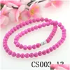 Beaded Necklaces Sweet Simple Pearl Necklace 6Mm Round Bead Shell Imitation 22 Color Woman Girl Gift Christmas Production Wholesale Dhah6