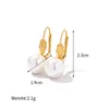 Hoop Earrings ALLME High Quality Freshwater Pearl For Women 18K Gold Plated Stainless Steel Paperclip Earring Waterproof