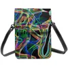 Torby wieczorowe kolorowe zakrzywione torby na ramię abstrakcyjne druk prezent na prezent telefon komórkowy śmieszne skórzane biuro