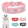 Colliers pour chiens Bling strass cuir pour petits chiens moyens réglable chiot Chihuahua collier cristal Diamante Correa Perro