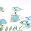 Charms Wholesale Fashion Water Drop Green Glass Birthstone Pendants For Necklace Bracelets Diy Jewelry Accessories Women Delivery Fi Dhoza