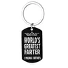 Keychains for Men Letter World's Greatest Farther Father's Day Birthday Gift Key Chain Rings Stainless Steel Fashion Jewelry Car Keys Black Color 38*22mm