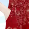 Vestidos casuais 2023 Vestido longo de verão feminino de tamanho grande mama impressão qipao vestido tendência velha senhora elegante cheongsam solto