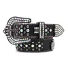 Cinturón bb de alta calidad para hombres, mujeres, cinturones de diseñador con cinturilla de hebilla de corona de diamantes de imitación de colores