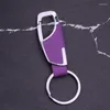 Keychains högkvalitativa läder Key Chains Men's Business Metal Ring Nyckelhållare Midja Hängande biltillbehör GENTA FÖR KVINNOR A0940
