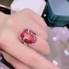 Anelli a grappolo Gioielleria raffinata Oro 18 carati Berillo rosa naturale Heliodor Morganite Pietre preziose da 17 carati Gioielli per anello da donna