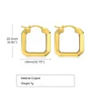 Hoop Earrings Square Huggie Earring Women Hinged Minimalist Rectangular Jewelry