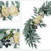 Decorative Flowers Artificial Swags Peony Backdrop Rose Floral Swag For Wedding Arch Mariage Door Wall Hanging Wreath Home Party Decoration