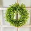 Decorative Flowers & Wreaths Green Eucalyptus Vines Wreath Artificial Plants Background Door Wall Window Hanging Garland Wedding Party Home