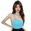 Tankar Camis Daxin Women's Summer Sexy Strap Shoulder Sticked Korean Tank Top Blue och Camissa Chemical Women P230526