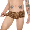 Underbyxor sexiga män leopard tryckt underkläder boxare manlig mode låg midja boxare shorts u påse trosor cueca hombre calzoncillos