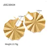 Hoop Earrings Uworld Charm Fan 18K Gold Plated Stainless Steel Hyperbolic Fashion Big Stud Trendy Personality Jewelry Women