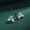 Pendientes de tuerca para mujer S925 aguja de plata pura en forma de abeja regalo de cumpleaños joyería fina accesorio de moda fiesta