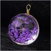 Charms Creative Dried Flower Pendant för örhänge Halsband Kvinna Fashion Glass Ball Pressed Diy Jewelry Accessories Drop Delivery Fin Dhoek