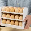 Bouteilles de stockage porte-oeufs pour réfrigérateur boîte à 3 couches support à 30 grilles réfrigérateur cuisine étui de conservation frais organisateur