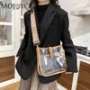 Evening Bags Transparent Crossbody Bags Clear PVC Sling Shoulder Bag Candy Color Woven Print Wide Strap Lady Phone Purse Travel Daily Wear T230526