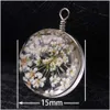 Charms Creative Dried Flower Pendant för örhänge Halsband Kvinna Fashion Glass Ball Pressed Diy Jewelry Accessories Drop Delivery Fin Dhoek