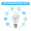 لمبات 18 واط 20 واط E27 LED مستشعر حركة لمبة مصباح PIR ضوء تلقائي تشغيل / إيقاف ليلة للمنزل إضاءة مواقف السيارات 110 فولت 220VLED