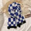 Schals Casual Plaid Warm Gestrickte Schal Für Frauen Mode Winter Woolen Garn Neckerchif Bufandas Weibliche Dicke Elastische Schal Wrap Echarpe