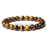 Beaded High Quality Natural Stone Lapis Tiger Eye Bracelets Strands For Women Men Fashion Energy Bracelet Elastical Jewelry Gift Dro Dh2Rn