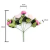 Decorative Flowers Rose Artificial Flower Waterproof Vintage Bright Color Floral Arrangement Home Decoration Accessory