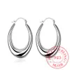 Cirkel glad u vorm grote hoepel oorbellen voor vrouwen 925 zilver identificeren ovale oorbellen